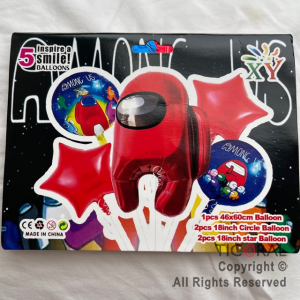 SET DE GLOBOS METALIZADOS AMONG US 5 UNIDADES X 1